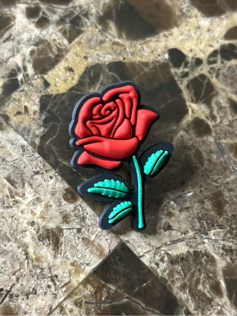 Red Rose Jibbit with Green Stem and Leaves